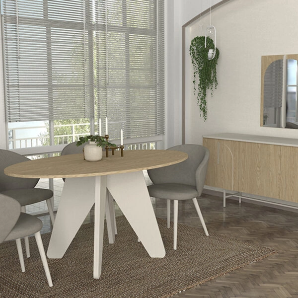 Τραπέζι Rebel Megapap χρώμα rota oak - sandstone 150x90x75εκ.