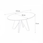 Τραπέζι Rebel Megapap χρώμα rota oak - sandstone 150x90x75εκ.