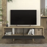 Έπιπλο τηλεόρασης Lava Megapap χρώμα rota oak - ανθρακί 150x35x51,3εκ.