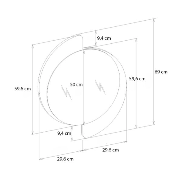 Καθρέπτης τοίχου Sevilla Μegapap χρώμα sandstone - travertine 59,2x2,2x69εκ.