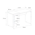 Γραφείο εργασίας Dario Megapap χρώμα sepet oak - λευκό 120x60x73,2εκ.