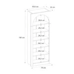 Βιβλιοθήκη Voila Megapap χρώμα λευκό 74x35x180εκ.