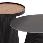 ΣΕΤ 2ΤΜΧ ΤΡΑΠΕΖΙΑ ΣΑΛΟΝΙΟΥ DUNCAN HM21081 MDF ΚΑΙ ΚΕΡΑΜΙΚΟ TOP Φ80εκ & Φ45εκ