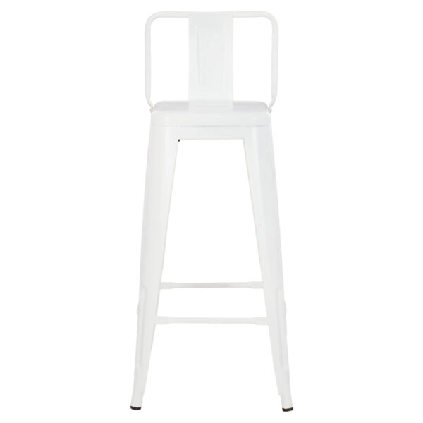ΣΚΑΜΠΟ BAR ME ΠΛΑΤΗ ΜΕΤΑΛΛΙΚΟ MELITA-PRO HM8643.41 ΛΕΥΚΟ ΜΑΤ 42x42x100Υεκ.