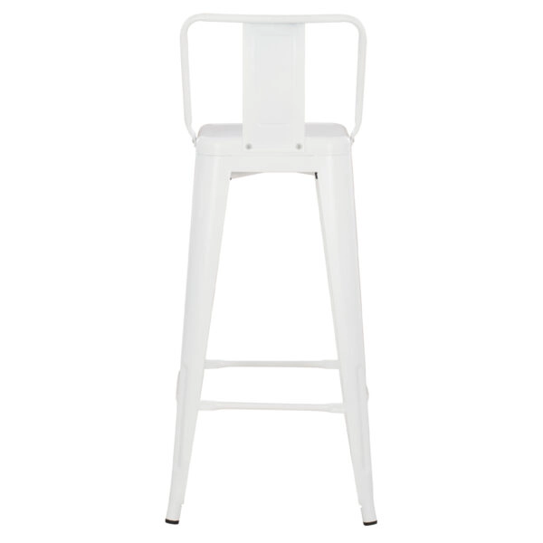 ΣΚΑΜΠΟ BAR ME ΠΛΑΤΗ ΜΕΤΑΛΛΙΚΟ MELITA-PRO HM8643.41 ΛΕΥΚΟ ΜΑΤ 42x42x100Υεκ.