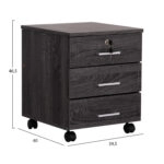 ΣΥΡΤΑΡΙΕΡΑ ΓΡΑΦΕΙΟΥ HAYDEN HM2282.01 ΣΕ ΑΝΘΡΑΚΙ ΧΡΩΜΑ 39x39,5x46,5