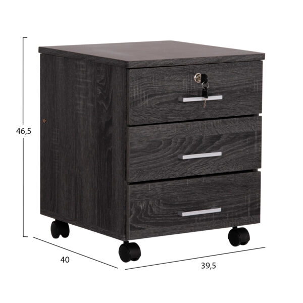ΣΥΡΤΑΡΙΕΡΑ ΓΡΑΦΕΙΟΥ HAYDEN HM2282.01 ΣΕ ΑΝΘΡΑΚΙ ΧΡΩΜΑ 39x39,5x46,5