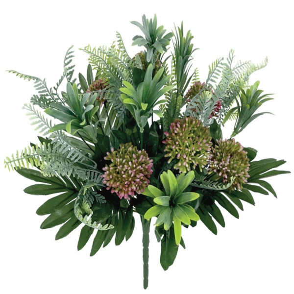 MΠΟΥΚΕΤΟ ΠΡΑΣΙΝΟ ΦΤΕΡΗΣ/ΠΑΧΥΦΥΤΩΝ ΜΕ ΜΩΒ ΜΠΟΥΜΠΟΥΚΑΚΙΑ - Υ50cm 24/72ΚΙΒ