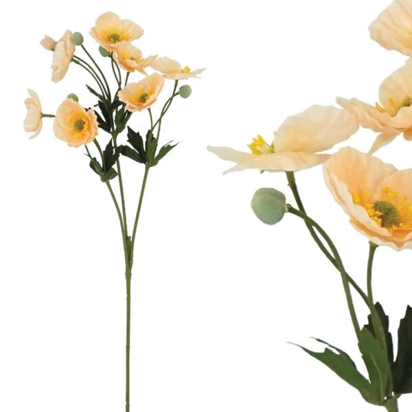 ΚΛΑΔΙ ΠΑΠΑΡΟΥΝΑ REAL TOUCH ΕΚΡΟΥ/ΠΟΡΤΟΚΑΛΙ ΜΕ 3 ΚΛΑΔΙΑ ~ 8 ΛΟΥΛΟΥΔΙΑ - Y65cm 24/288ΚΙΒ