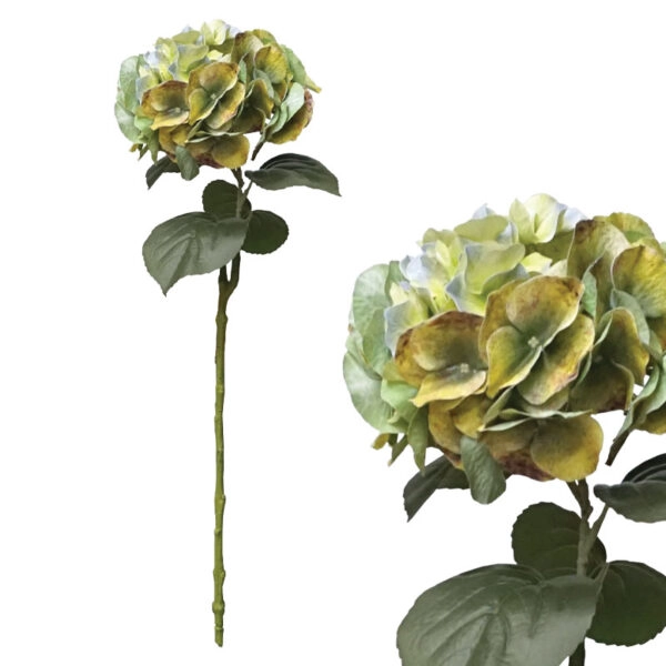 ΚΛΑΔΙ ΟΡΤΑΝΣΙΑ  REAL TOUCH ΠΡΑΣΙΝΟ/ΠΟΡΤΟΚΑΛΙ ΜΕ 12 ΚΛΑΔΙΑ - Υ65cm 12/120ΚΙΒ