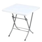 Τραπέζι Κήπου Πτυσσόμενο Λευκό Μέταλλο/Πλαστικό 80x80x75cm
