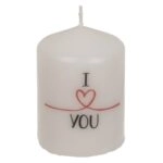 Κερί Κύλινδρος ‘I Love You’ Λευκό 6x8cm