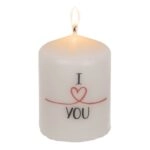 Κερί Κύλινδρος ‘I Love You’ Λευκό 6x8cm