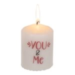 Κερί Κύλινδρος ‘You & Me’ Λευκό 6x8cm