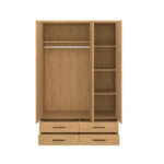 Ντουλάπα Τρίφυλλη με καθρέφτη Pavi Βελανιδιά 124.6x55.1x197.2cm