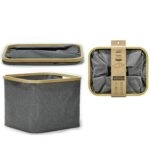 Καλάθι  Γκρι Πολυεστέρας/Μπαμπού 41x33x30cm