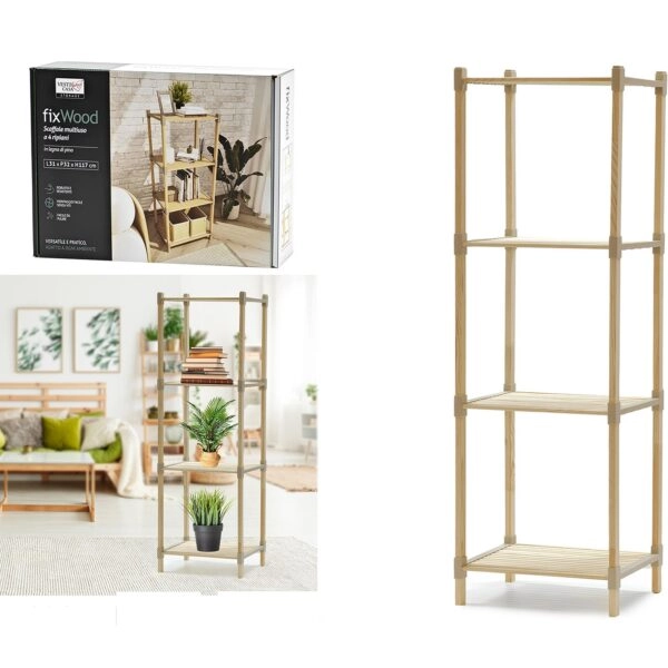 Ράφι  Ξύλινο 38x32x117cm Σε 2 Σχέδια