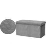 Πουφ Αποθήκευσης  Γκρι Δαμασκηνό 76x38x38cm