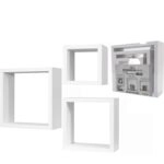 Σετ Ράφια Κυβικά  Λευκά Ξύλο 25x25x9cm/20x20x9cm/15x15x9cm 3Τμχ