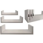 Ράφια Τοίχου  Λευκό MDF 42x20x10cm 3Τμχ