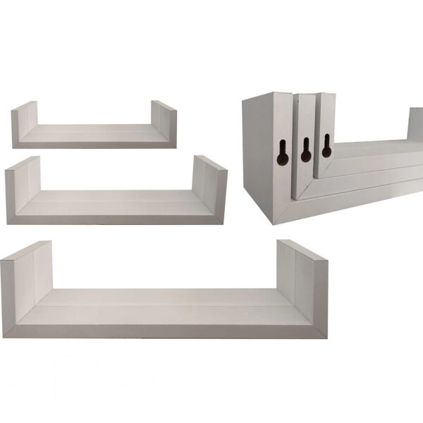 Ράφια Τοίχου  Λευκό MDF 42x20x10cm 3Τμχ