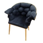 Artekko Balon Βελούδινο Μαύρο Σετ Σαλονιού Διθέσιος Καναπές (135x60x80)cm 2 Πολυθρόνες (75x60x80)cm