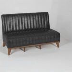 Καναπές διθέσιος SEDIR καρυδί ξύλο ύφασμα PETEK 10 BLACK