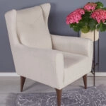 Artekko Rosie Μπεζ Υφασμάτινη Μπερζέρα (80x70x100)cm