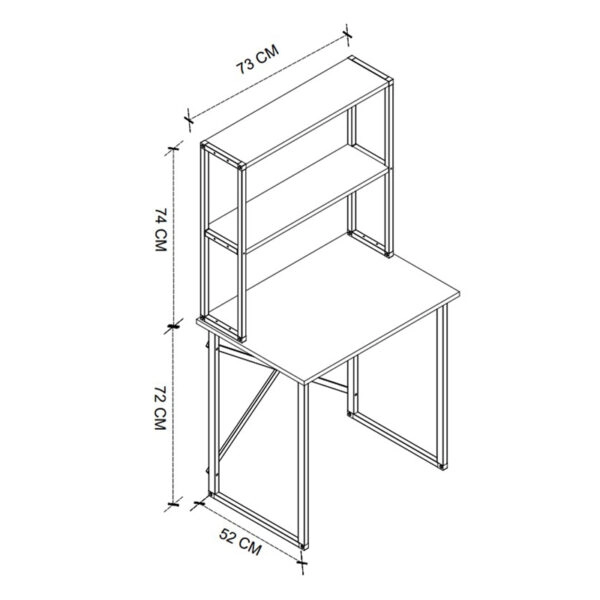 Γραφείο εργασίας Pope Megapap χρώμα pine oak 73x52x146εκ.