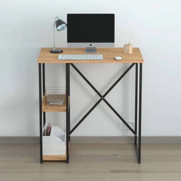 Γραφείο εργασίας Verno Megapap χρώμα pine oak 90x59,8x92,8εκ.