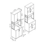 Έπιπλο κουζίνας Sedef Megapap χρώμα pine oak 61x40x202,1εκ.