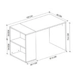 Γραφείο εργασίας Smyrna Megapap χρώμα λευκό 120x60x74,4εκ.