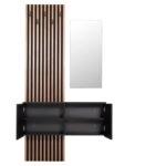 ΕΠΙΠΛΟ ΕΙΣΟΔΟΥ ΜΕ ΚΑΘΡΕΠΤΗ MYLES HM18080.02 ΜΕΛΑΜΙΝΗ ΣΟΝΑΜΑ-ΜΑΥΡΟ 100x37.1x199.5Υεκ