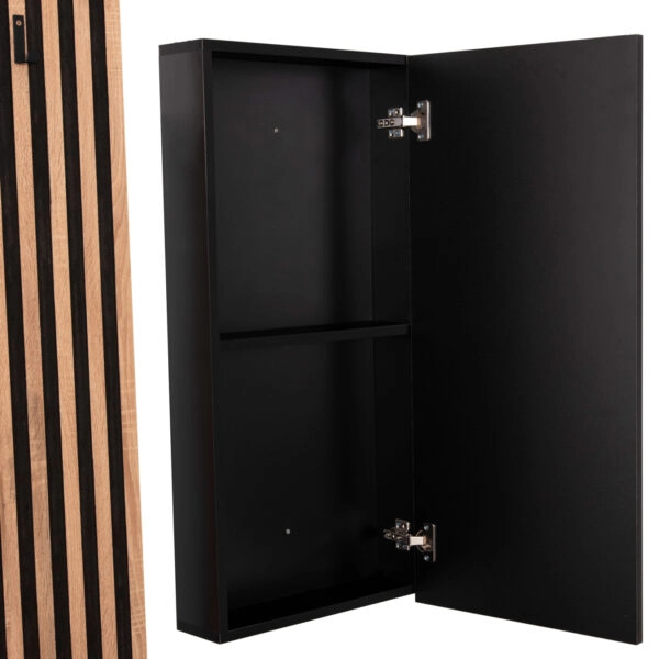 ΕΠΙΠΛΟ ΕΙΣΟΔΟΥ ΜΕ ΚΑΘΡΕΠΤΗ MYLES HM18080.02 ΜΕΛΑΜΙΝΗ ΣΟΝΑΜΑ-ΜΑΥΡΟ 100x37.1x199.5Υεκ