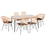 ΣΕΤ 7ΤΜΧ ALLEGRA WICKER ΜΕ ΤΡΑΠΕΖΙ 160X90X78Υ ΜΠΕΖ & ΜΑΥΡΟ ΧΡΩΜΑ HM10495