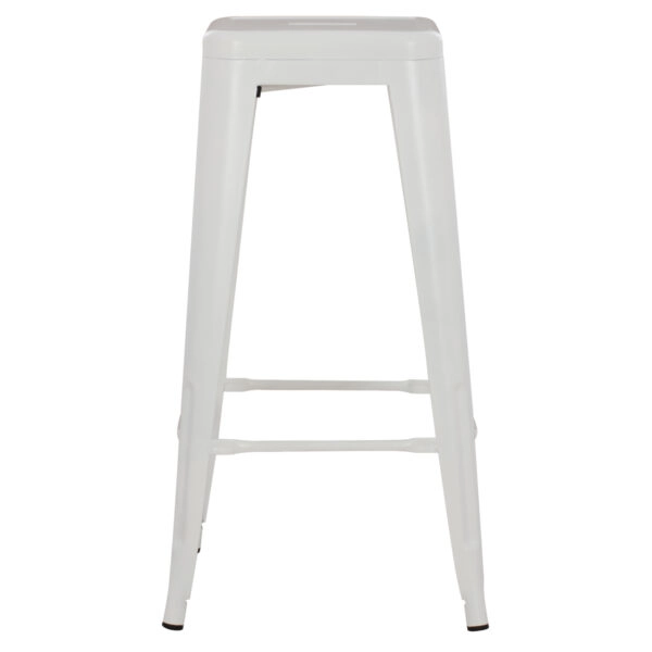ΣΚΑΜΠΟ ΜΠΑΡ ΜΕΤΑΛΛΙΚΟ MELITA-PRO HM8642.41 ΣΕ ΛΕΥΚΟ ΜΑΤ 43x43x78Υεκ.