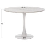 ΤΡΑΠΕΖΙ ΤΡΑΠΕΖΑΡΙΑΣ ROLLO HM9422.11 ΣΤΡΟΓΓΥΛΟ WHITE MARBLE Φ120x74Yεκ.