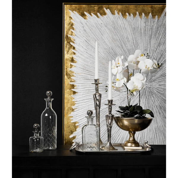 SHIRAN ΜΠΟΥΚΑΛΑ 10x10x26 ΓΥΑΛΙ ΔΙΑΦΑΝΟ SILVER ΑΛΟΥΜΙΝΙΟ