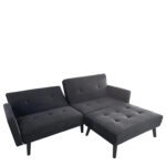Καναπές Κρεβάτι Γωνιακός ALFVIN Μαύρο Ύφασμα 211x158x83cm