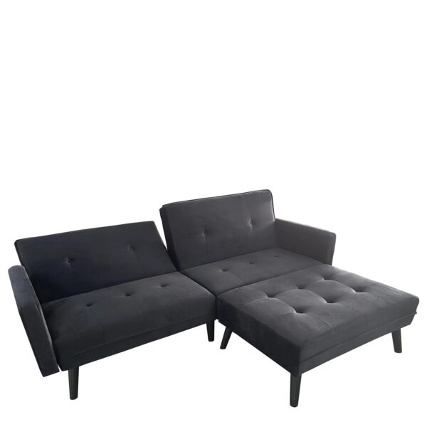 Καναπές Κρεβάτι Γωνιακός ALFVIN Μαύρο Ύφασμα 211x158x83cm