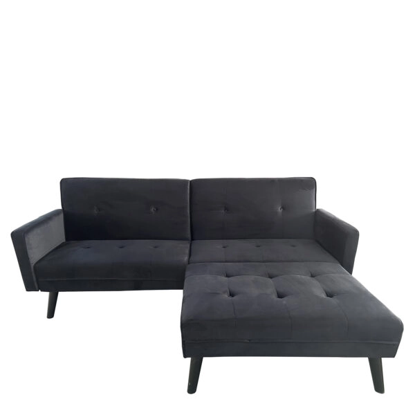 Καναπές Κρεβάτι Γωνιακός ALFVIN Μαύρο Ύφασμα 211x158x83cm