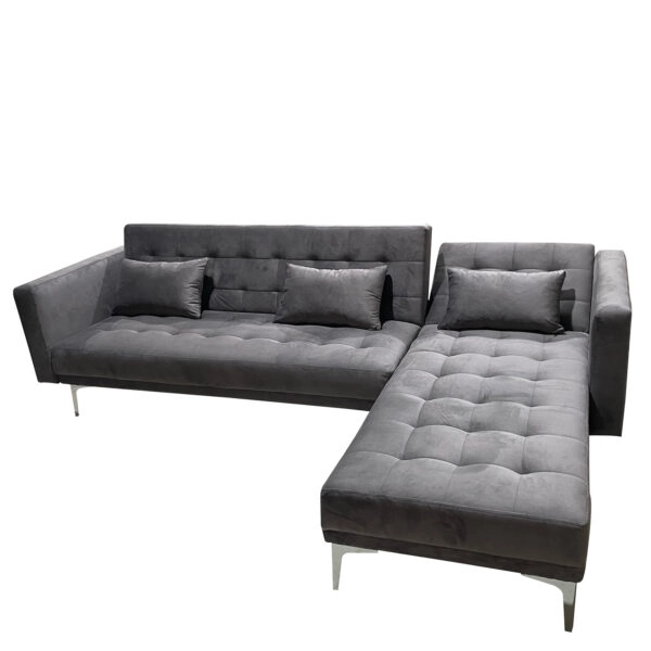 Καναπές Κρεβάτι Γωνιακός ARION Αναστρέψιμος Γκρι Ύφασμα 244x162x84cm