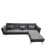 Καναπές Κρεβάτι Γωνιακός ARION Αναστρέψιμος Γκρι Ύφασμα 244x162x84cm