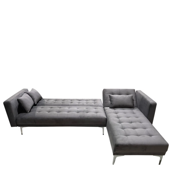 Καναπές Κρεβάτι Γωνιακός ARION Αναστρέψιμος Γκρι Ύφασμα 244x162x84cm