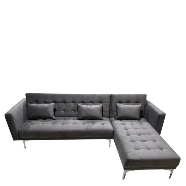 Καναπές Κρεβάτι Γωνιακός ARION Αναστρέψιμος Γκρι Ύφασμα 244x162x84cm