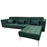 Καναπές Κρεβάτι Γωνιακός ARION Αναστρέψιμος Πράσινο Ύφασμα 244x162x84cm