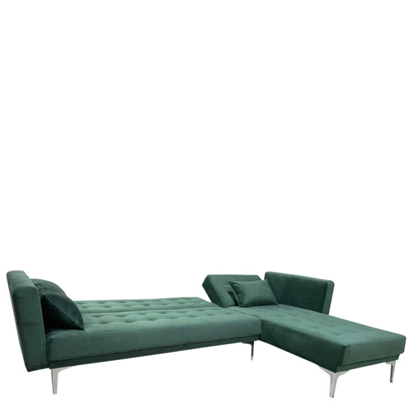 Καναπές Κρεβάτι Γωνιακός ARION Αναστρέψιμος Πράσινο Ύφασμα 244x162x84cm