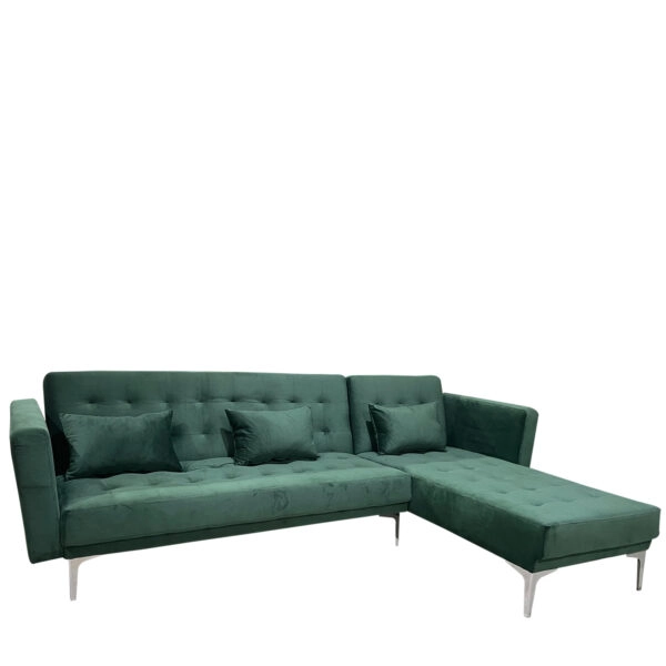 Καναπές Κρεβάτι Γωνιακός ARION Αναστρέψιμος Πράσινο Ύφασμα 244x162x84cm
