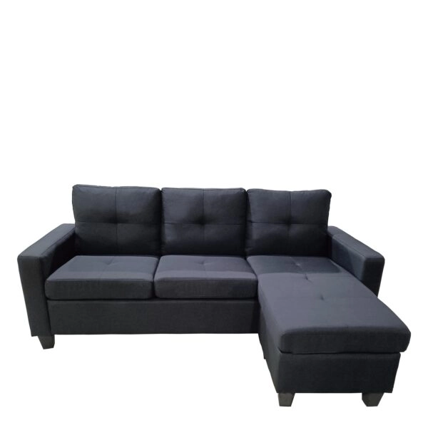 Καναπές Γωνιακός IDRIL Αναστρέψιμος Μαύρο Ύφασμα 205x162x84cm