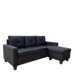 Καναπές Γωνιακός IDRIL Αναστρέψιμος Μαύρο Ύφασμα 205x162x84cm